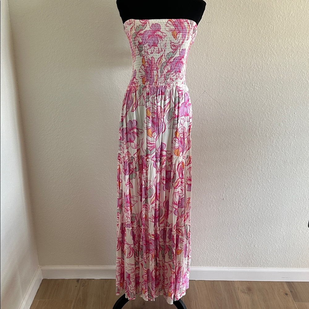 NWT Abel the Label Pink Floral Maxi Dress